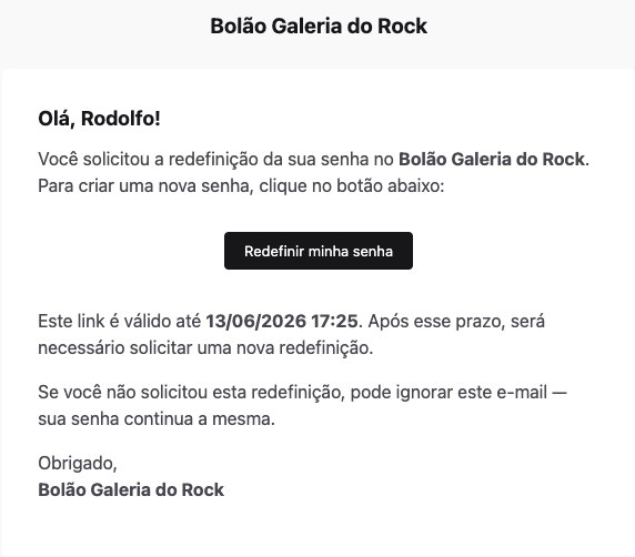 E-mail de redefinição de senha