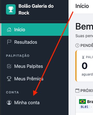 Menu Minha Conta