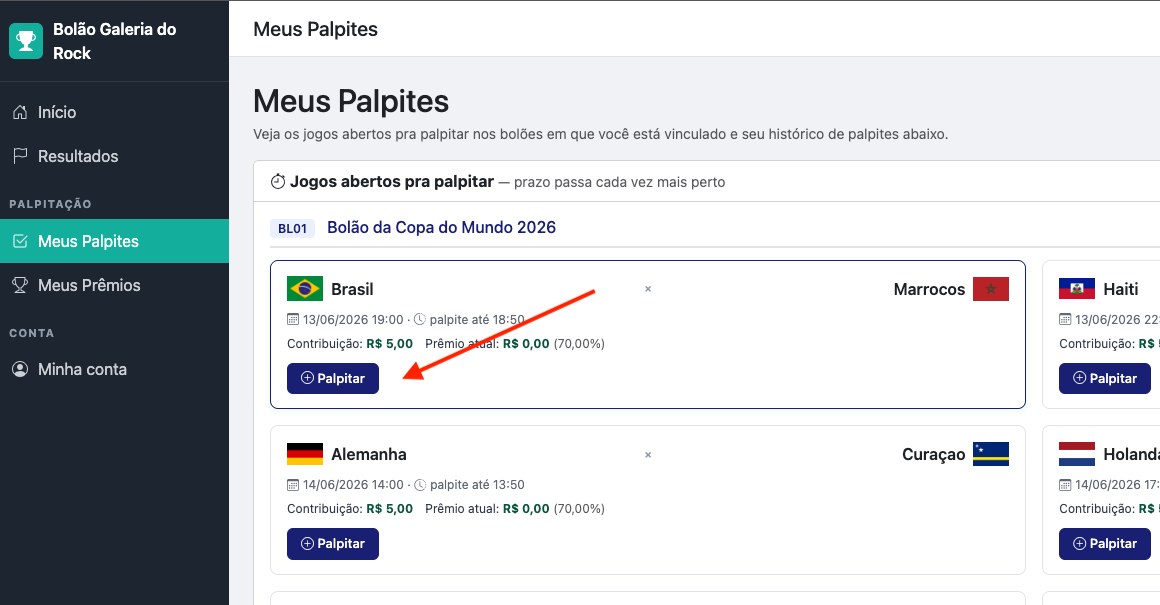 Jogos abertos para palpitar