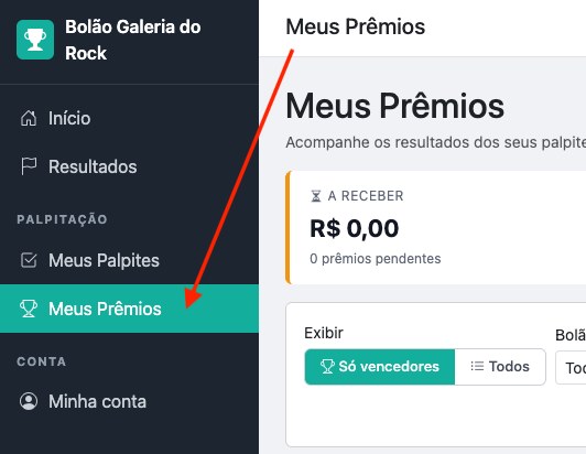 Menu Meus Prêmios
